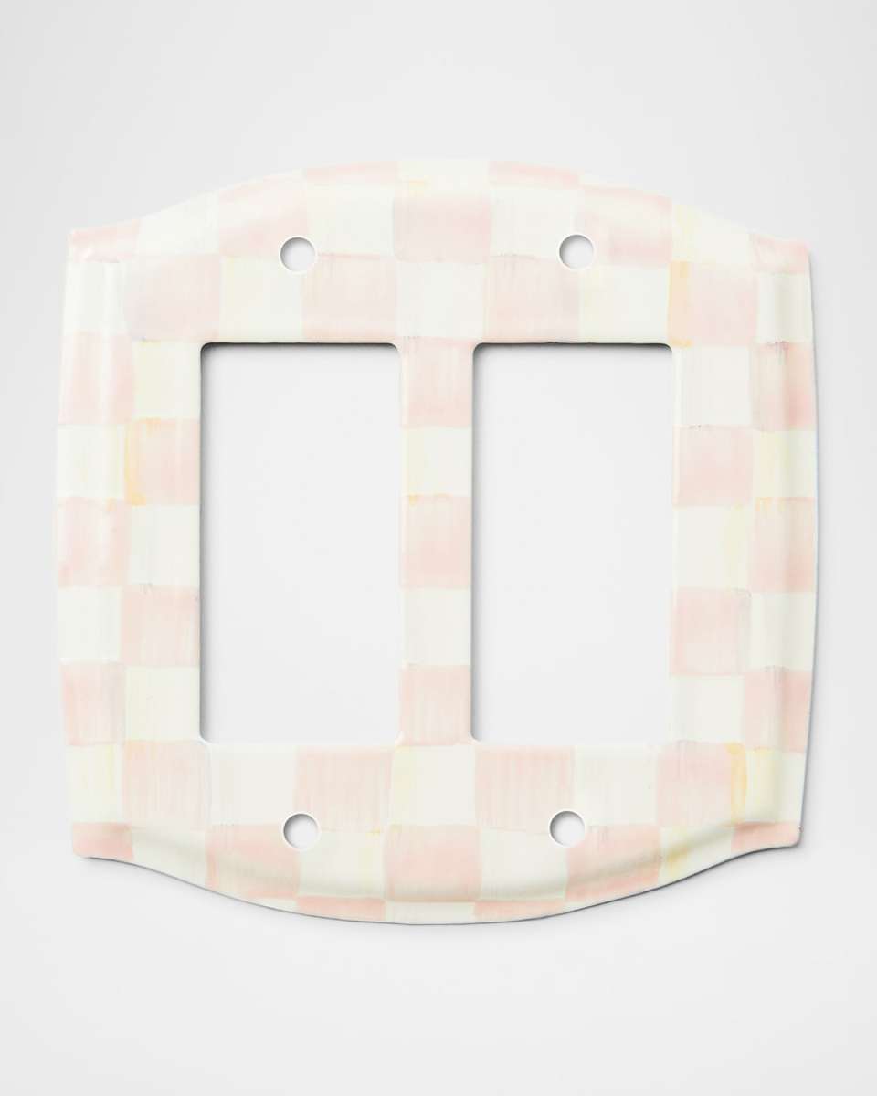 Rosy Check Double Rocker Switch Plate